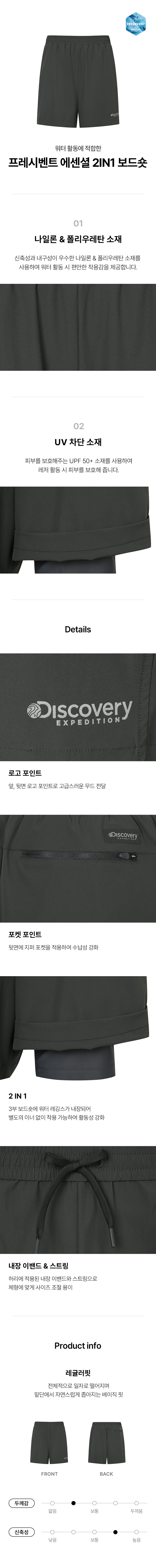 프레시벤트 남성 에센셜 2IN1 보드숏