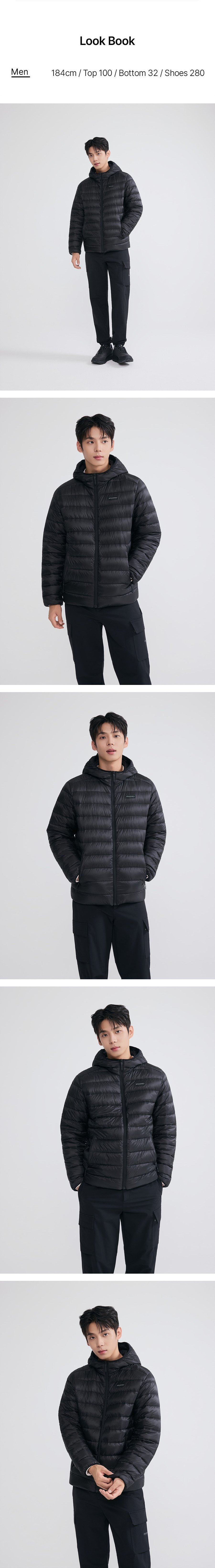 남성 올버트 후드 구스다운 경량패딩