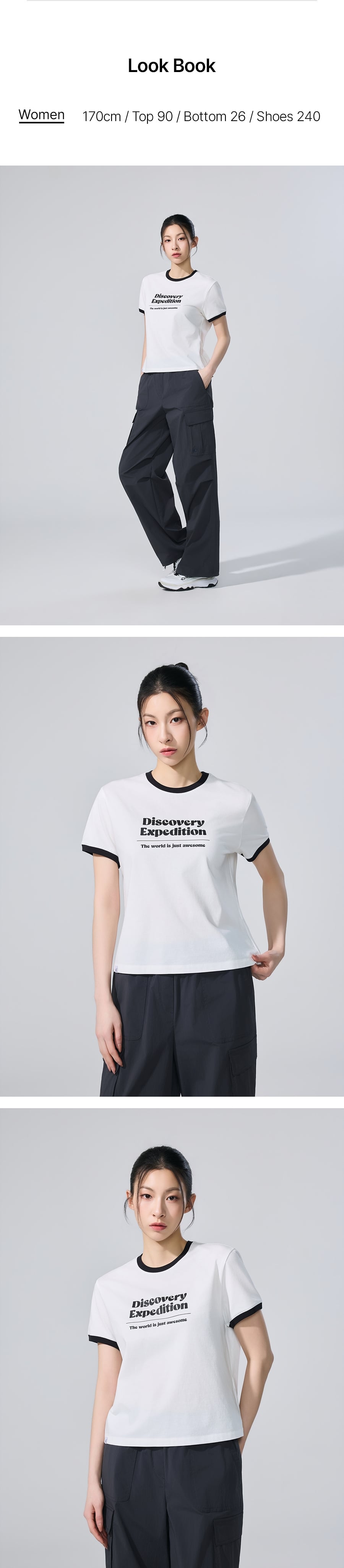 WOMEN FRESHVENT LETTERING SEMI CROP RINGER TEE #NINGNING同款！ - 4 COLORS WHITE