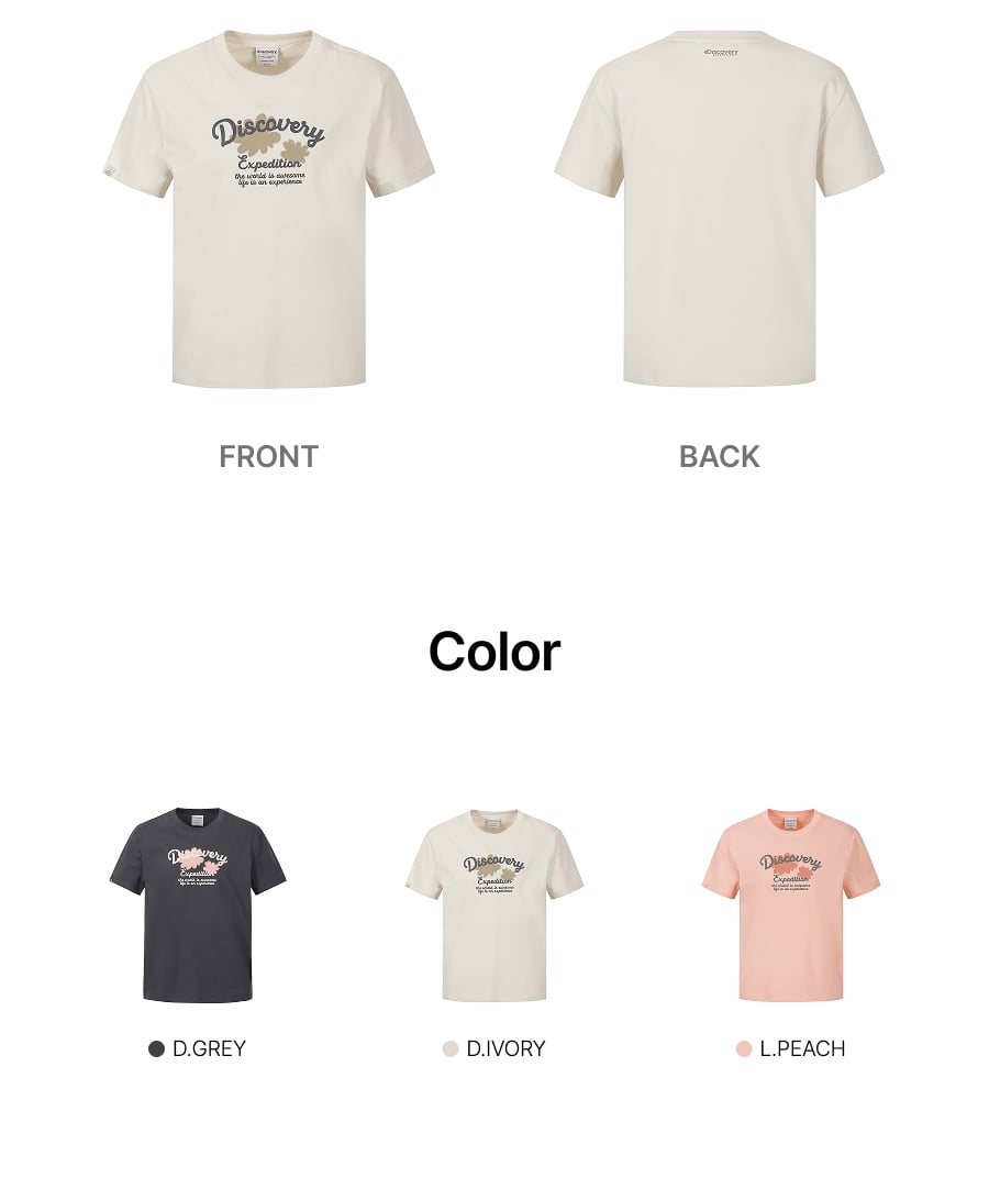 WOMEN FRESHVENT NATURE GRAPHIC TEE #NINGNING同款！ - 3 COLORS IVORY