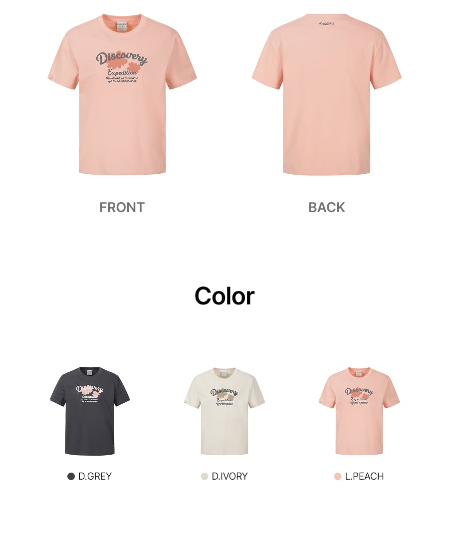 WOMEN FRESHVENT NATURE GRAPHIC TEE #NINGNING同款！ - 3 COLORS PEACH