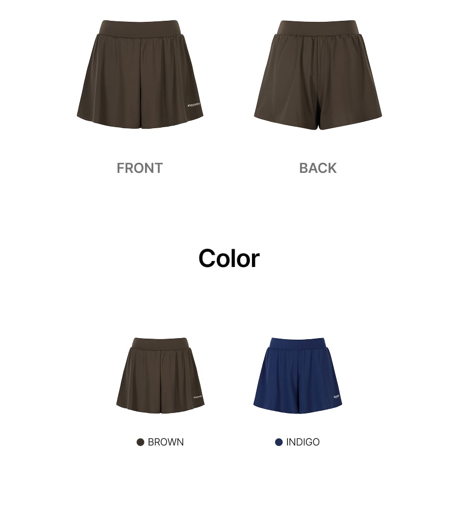 WOMEN 2IN1 A-LINE SETUP SHORTS #NINGNING同款！ - 2 COLORS BROWN