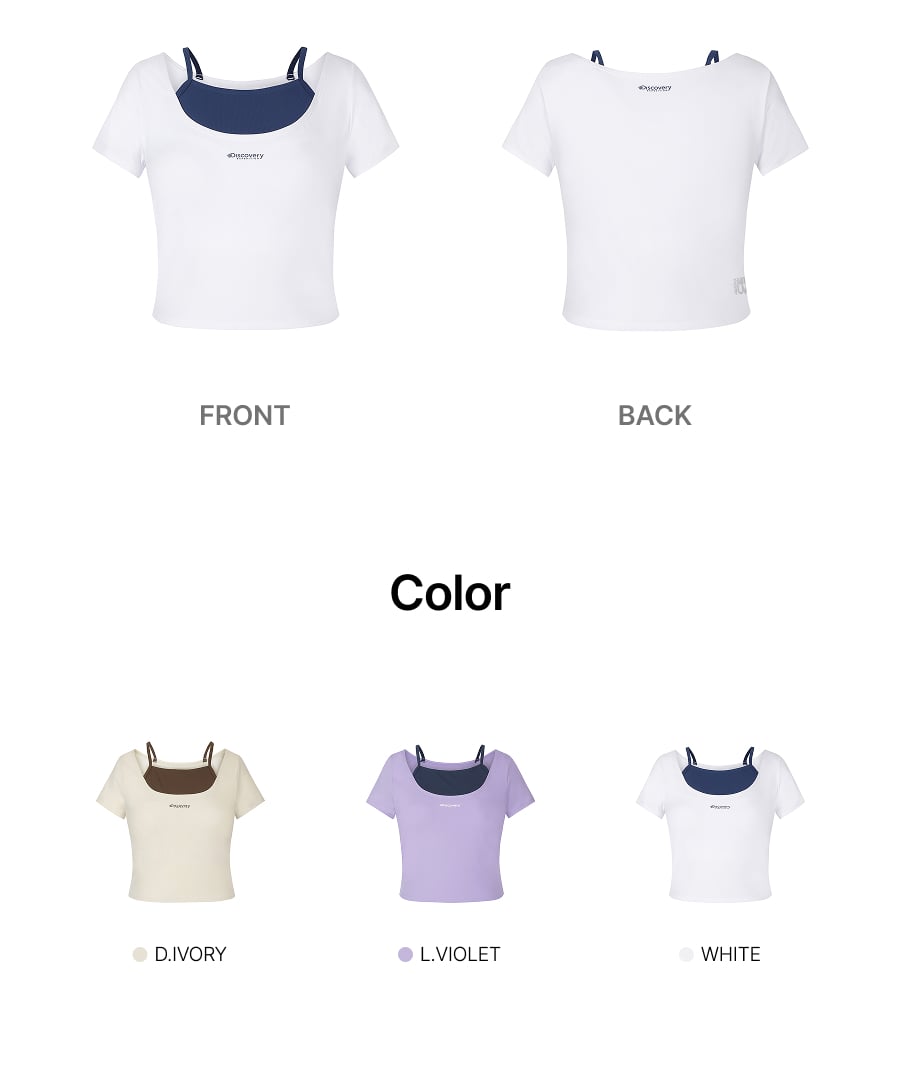 WOMEN SHORT SLEEVE CROP RASHGUARD #NINGNING同款！ - 3 COLORS WHITE