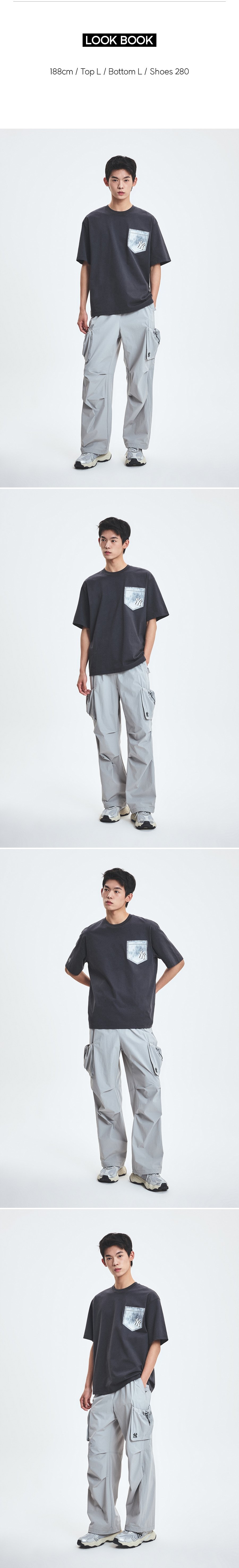 【 MLB 】GORPCORE STRING CARGO WIDE PANTS Aespa Karina PICK] MLB Gorpcore Lightweight String Cargo