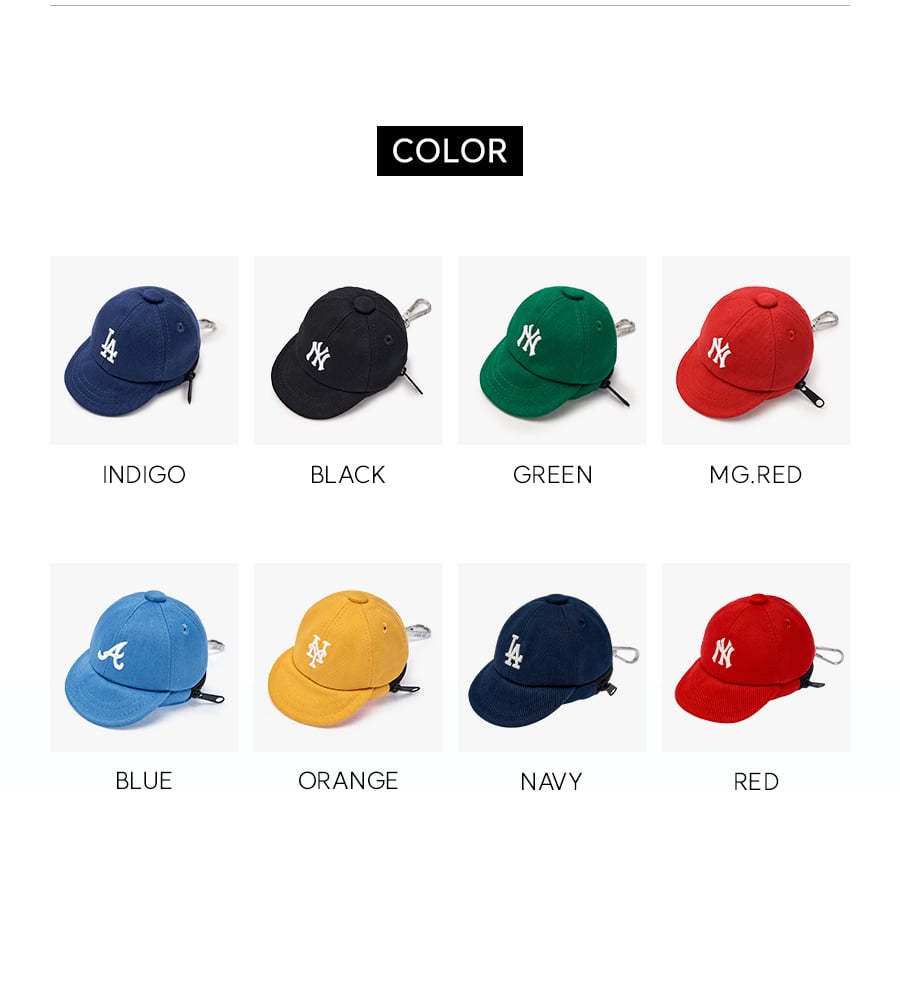 BASIC BALL CAP POUCH KEYRING NY #KARINA同款! - 4 COLORS BLACK