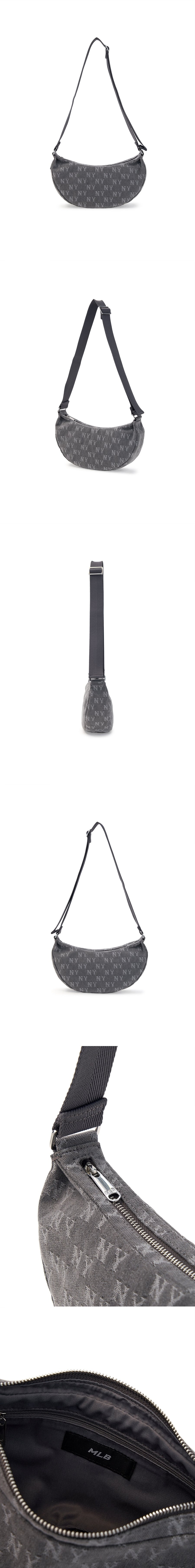 MLB★Monogram デニム ヴィンテージ ホーボー NYY★【25SS新作】 Classic MONOGRAM Denim Vintage Hobo Bag NEW YORK YANKEES