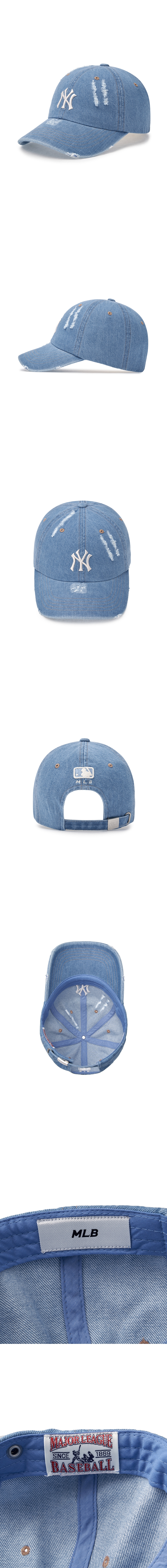 【MLB】 Washing Denim Unstructured Ball Cap ●送料・関税込● Basic Washing Denim Unstructured Ball Cap NEW YORK YANKEES