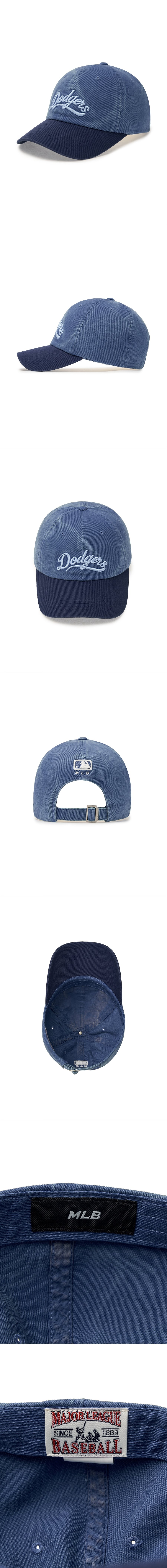 ★MLB Korea★ Varsity Vintage Cursive Color Block Unstructur Varsity Vintage Cursive Color Block Unstructured Ball Cap