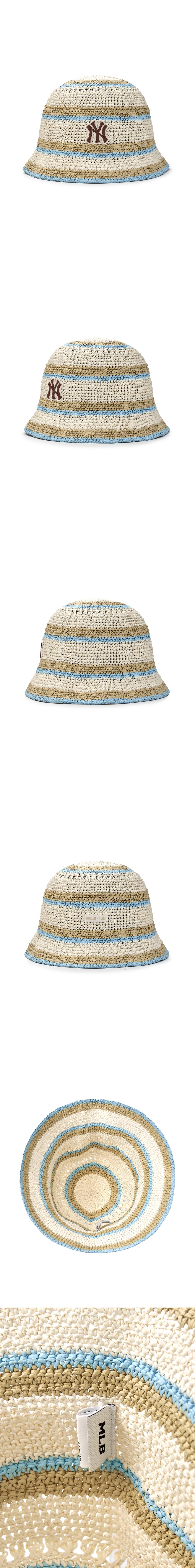 MLB korea■新作*ロゴハット*STRIPED SUMMER HAT Stripe Summer Hat NEW YORK YANKEES - MLB KOREA