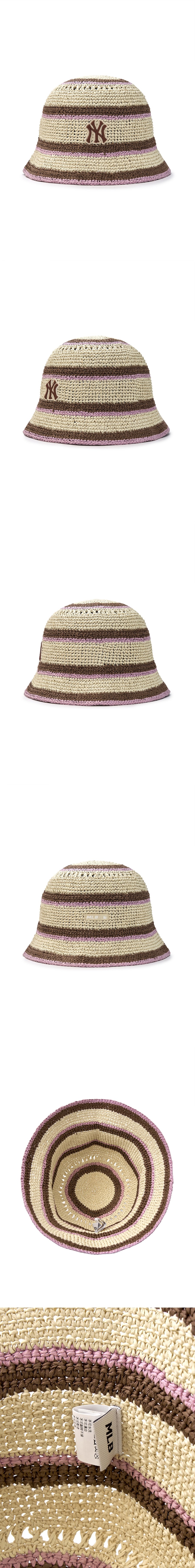 MLB korea■新作*ロゴハット*STRIPED SUMMER HAT Stripe Summer Hat NEW YORK YANKEES - MLB KOREA