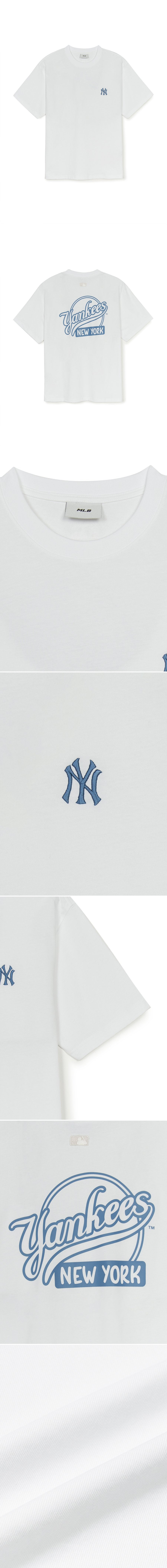 ◆MLB Korea◆ Basic Street Cursive Overfit Short Sleeve T-Sh Basic Street Cursive Over Fit T Shirts NEW YORK YANKEES