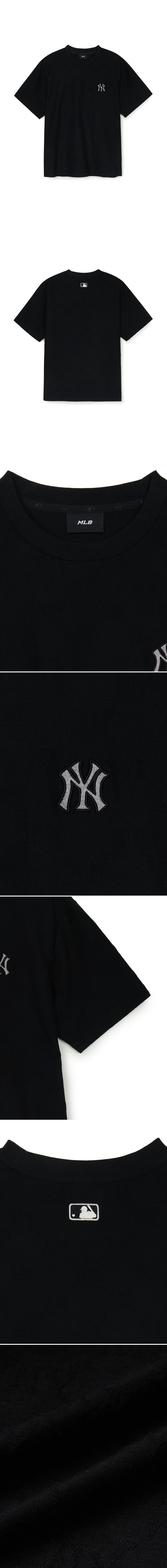 [MLB] Dia Monogram JQD Overfit T-Shirt ★大人気★ Tonal Jacquard Dia Monogram Oversized-Fit T-Shirt New York