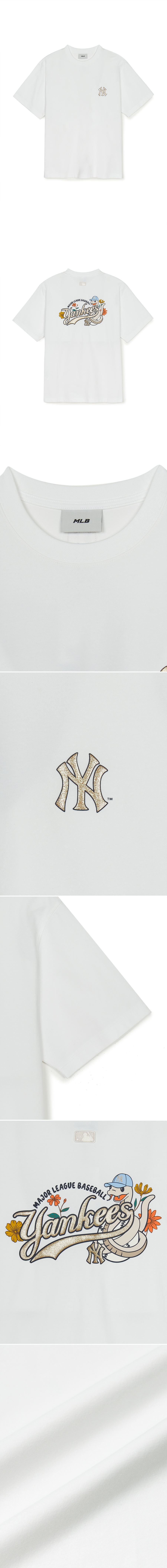 ◆MLB Korea◆ New Year Snake Cartoon Graphic Overfit Short S New Year Snake Cartoon Graphic Over Fit T-Shirts NEW YORK