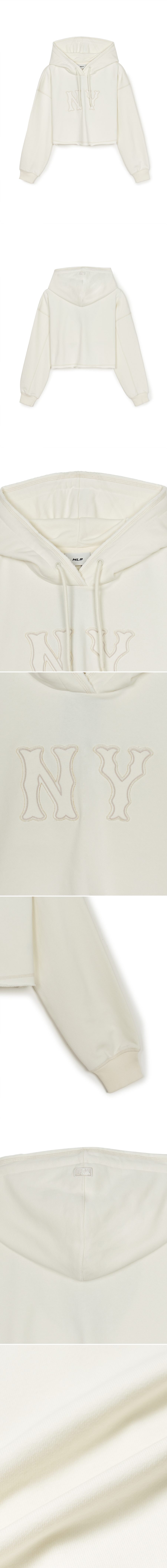 ☆MLB Korea☆ Women's Basic Coopers Logo Crop Hoodie NY Crea WMS] Women`S Basic Coopers Logo Crop Hoodie NEW YORK YANKEES