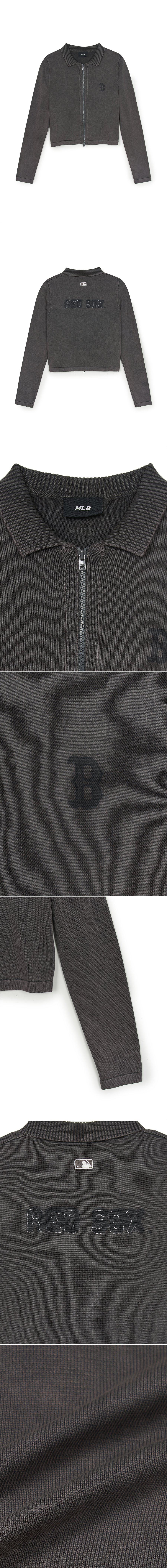 WMS] Women`S Basic Vintage Washing Cardigan BOSTON REDSOX