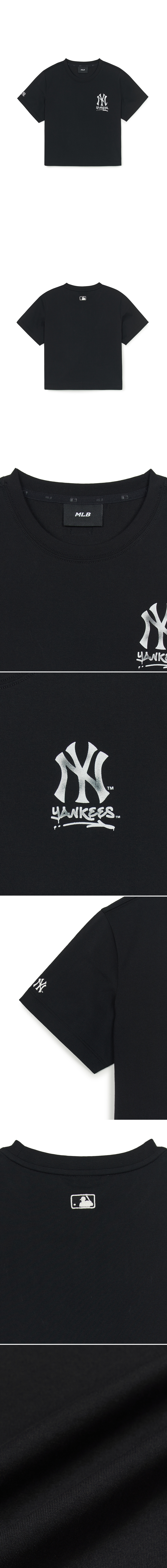 【MLB】 Women's Basic Street Logo Crop Short Sleeve T-Shirt WMS] Women`S Basic Street Logo Crop T Shrts NEW YORK YANKEES