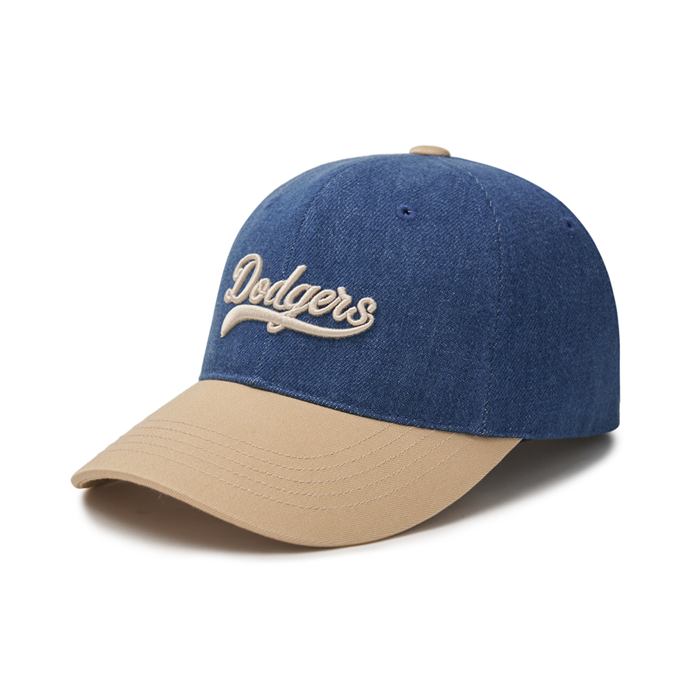 Varsity Cursive Denim Color Block Unstructured Ball Cap LOS