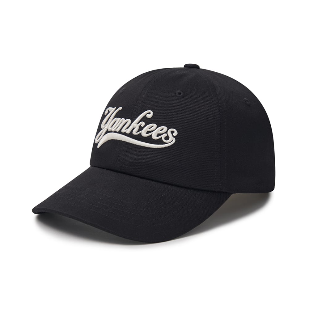 ★MLB Korea★ Cursive Lettering Denim Unstructured Ball Cap Get Korea Direct - MLB Korea Unisex Cursive Lettering Denim