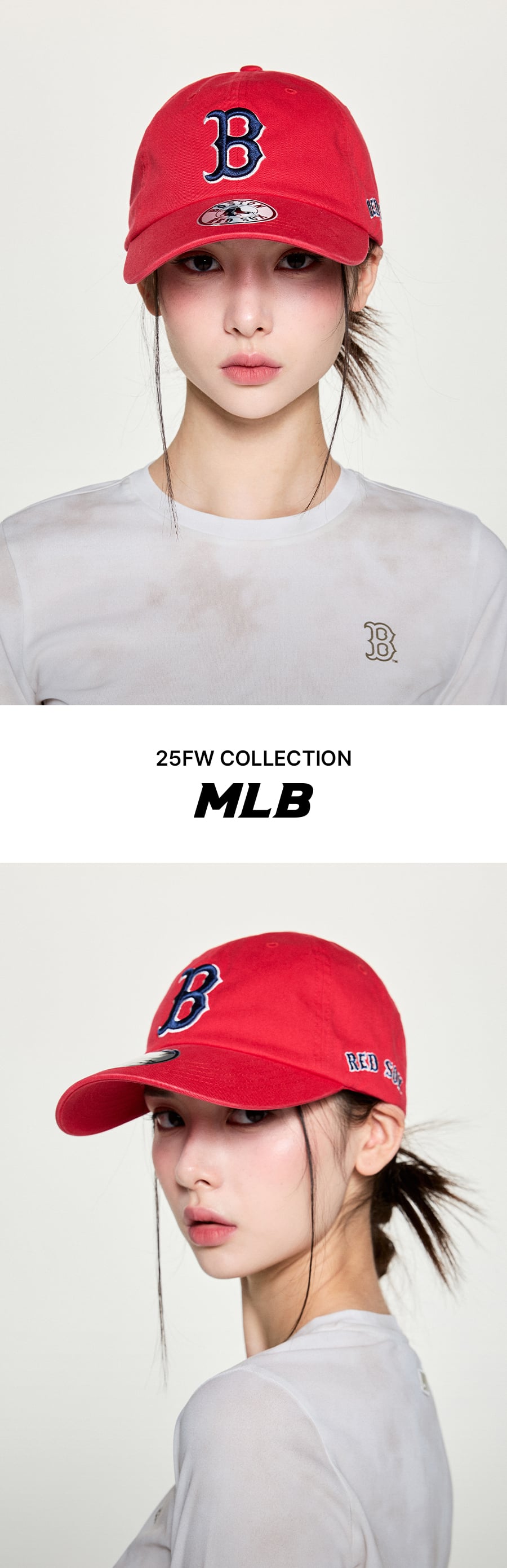 SIGNATURE UNSTRUCTURED BALL CAP DET #KARINA同款! - 12 COLORS RED