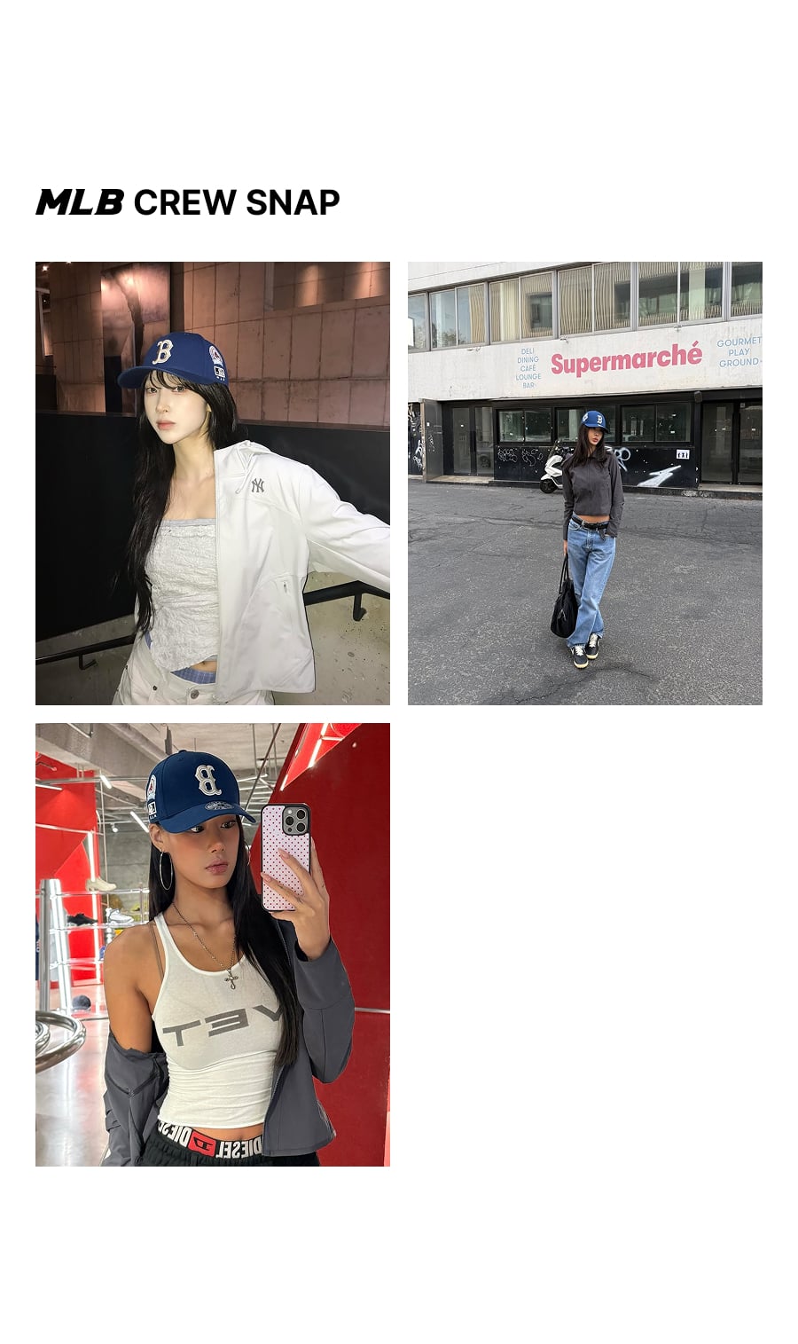 SIGNATURE ALL-OVER PATCH STRUCTURED BALL CAP LA #KARINA同款! - 5 COLORS NAVY