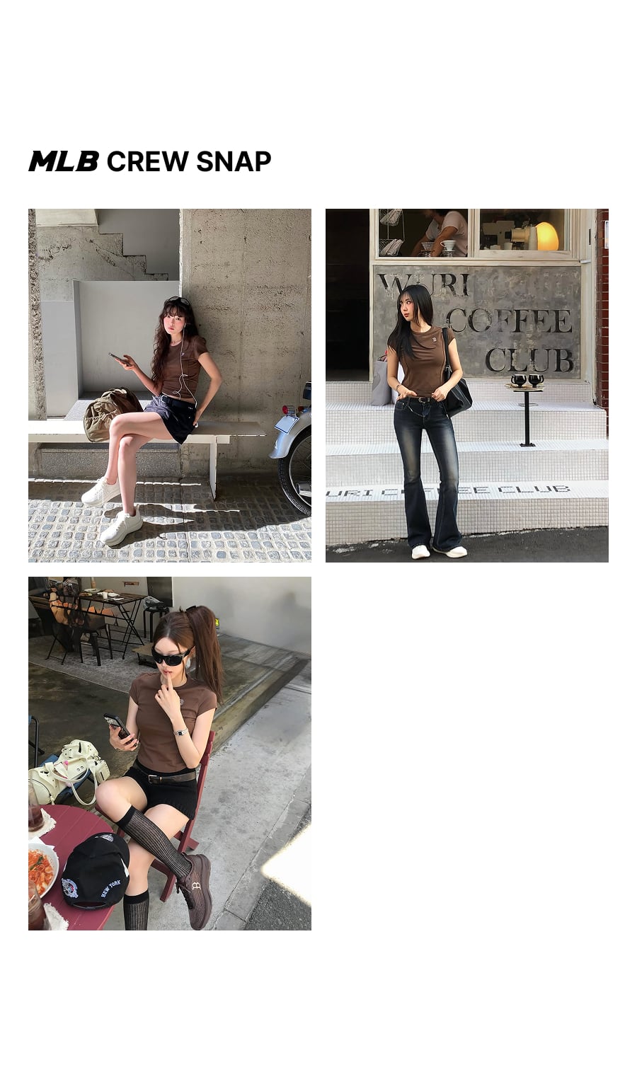 SLIM CROP FIT CAP SLEEVE SHORT SLEEVE T-SHIRT BOS #KARINA同款! - 2 COLORS BROWN